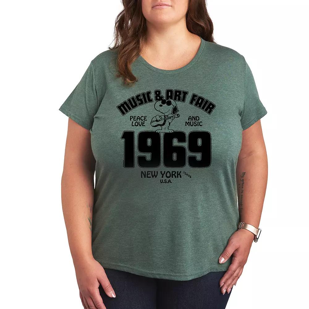 Plus Peanuts Snoopy Music & Art Graphic Tee, Women's,  Product Image