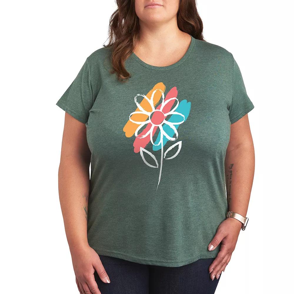 Plus Daisy Paint Splotches Graphic Tee, Women's,  Product Image