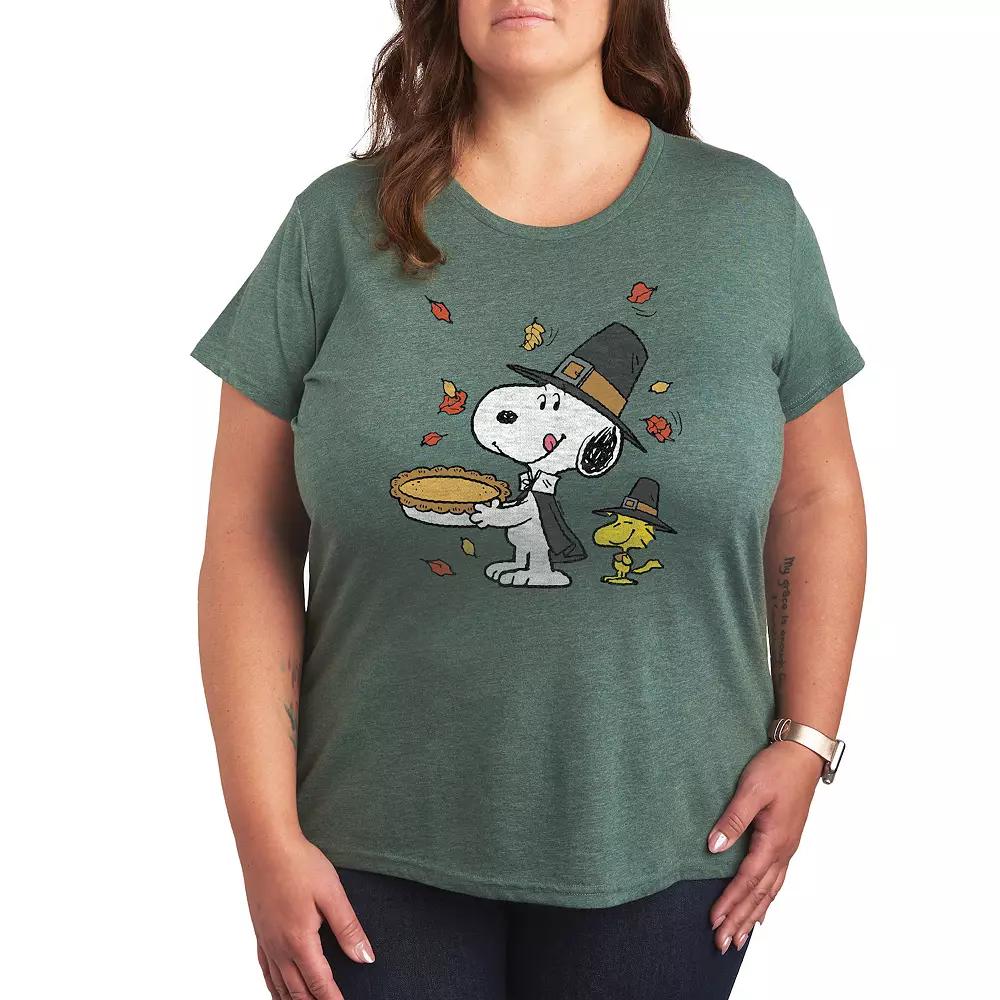 Women's Peanuts Snoopy & Woodstock Thanksgiving Scene Graphic Tee, Girl's,  Product Image