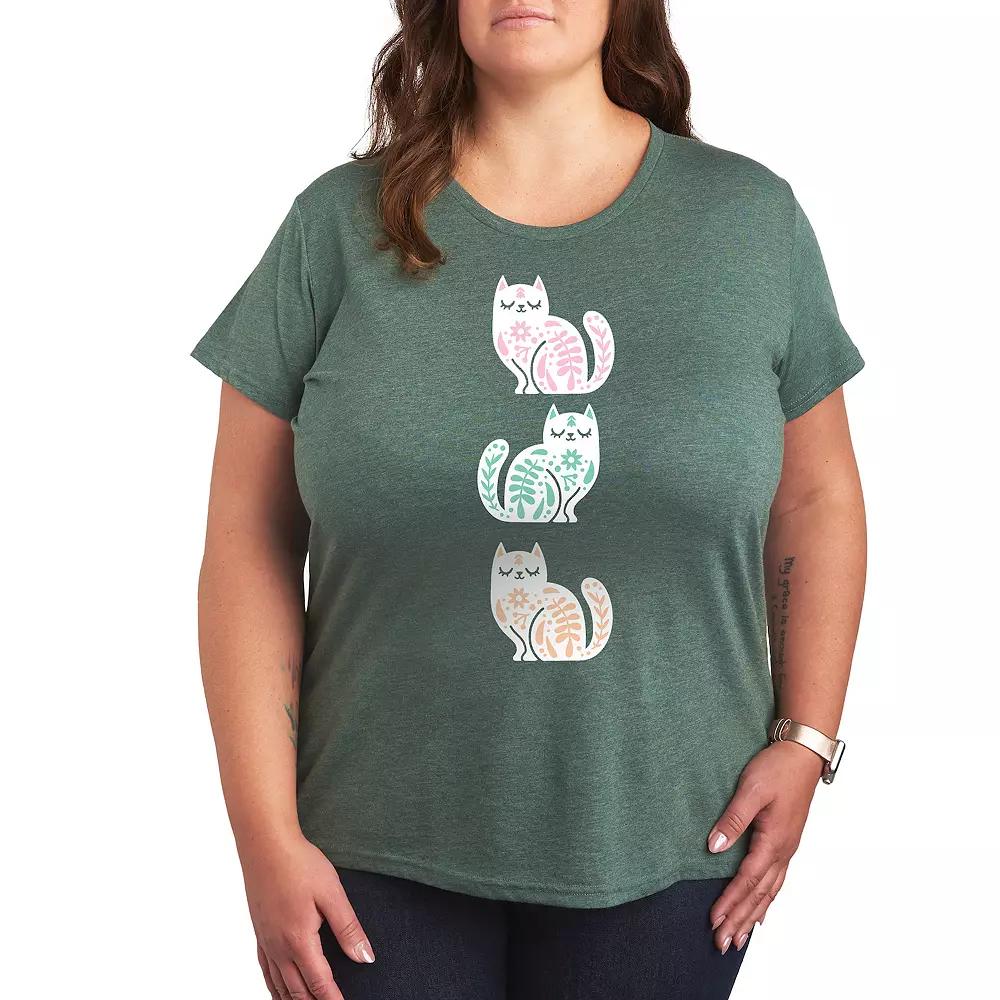 Plus Scandinavian Cats Graphic Tee, Women's,  Product Image