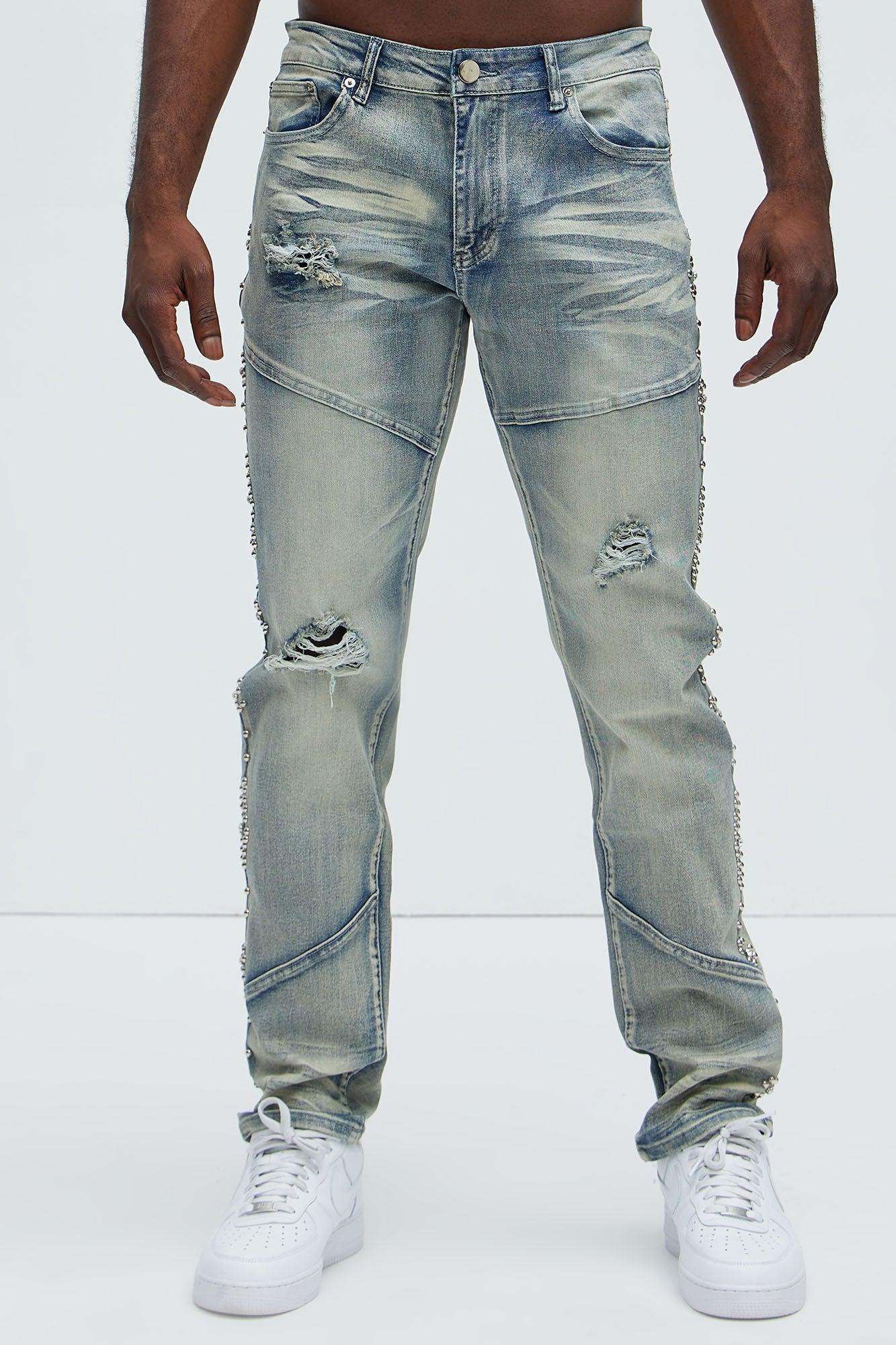 Be Along The Sides Straight Jeans - Light Wash Product Image