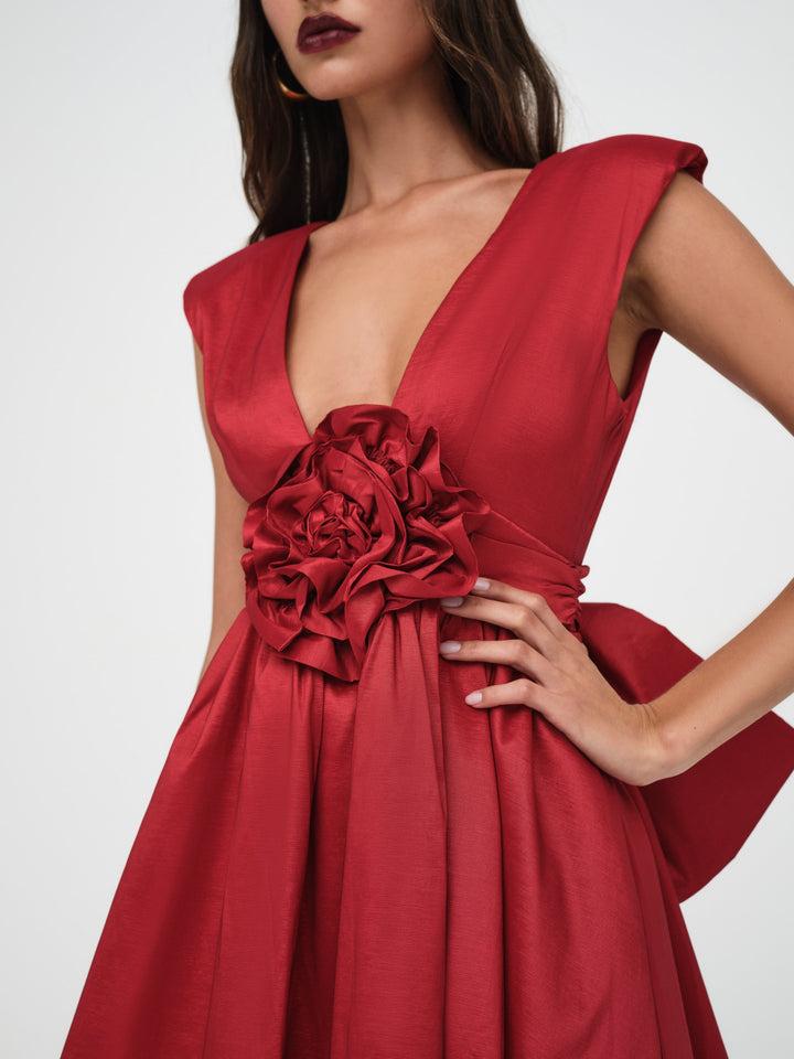 Rose Mini Dress — Red Product Image