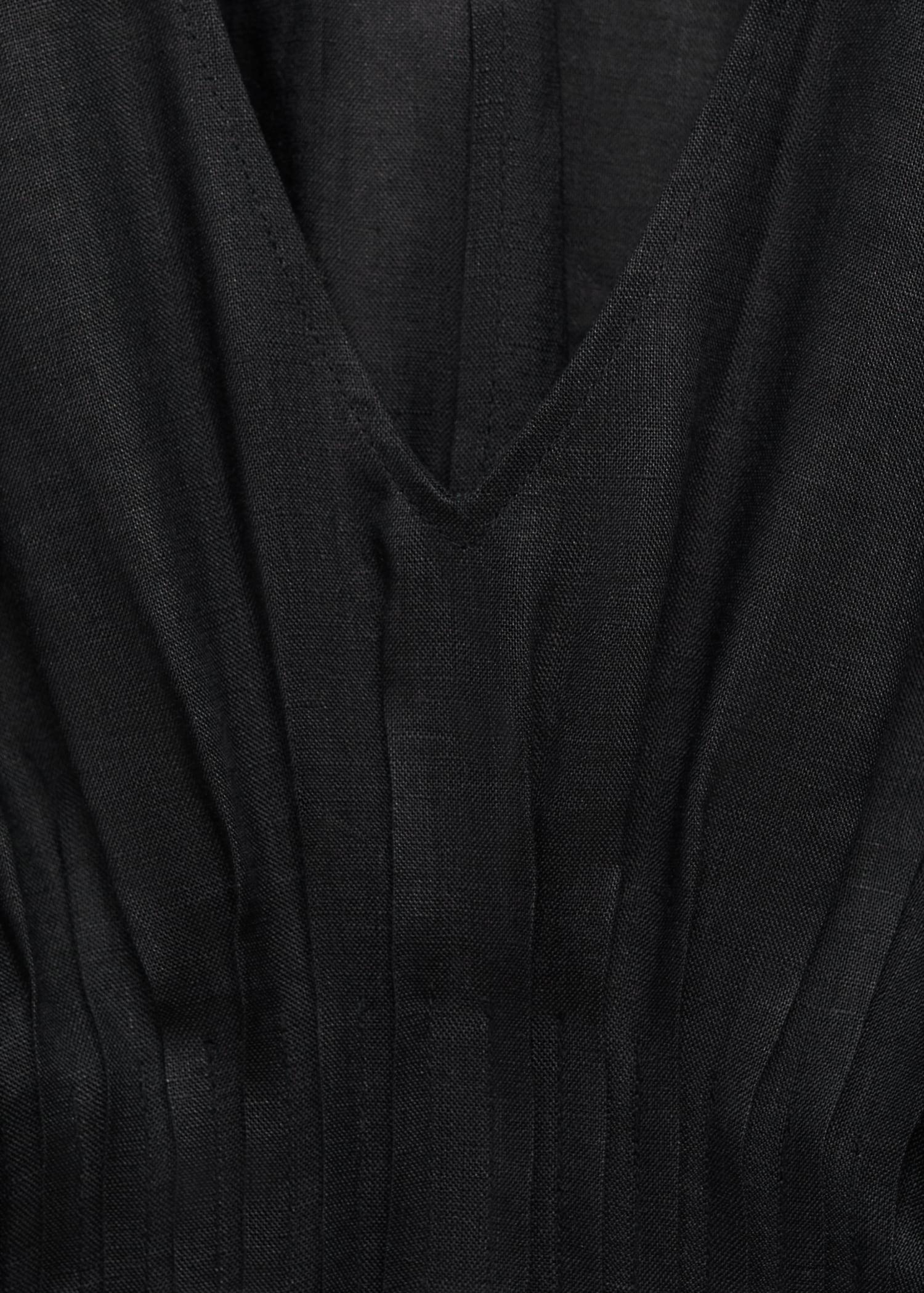 Long linen dress with gathered panel - Women | MANGO USA Product Image