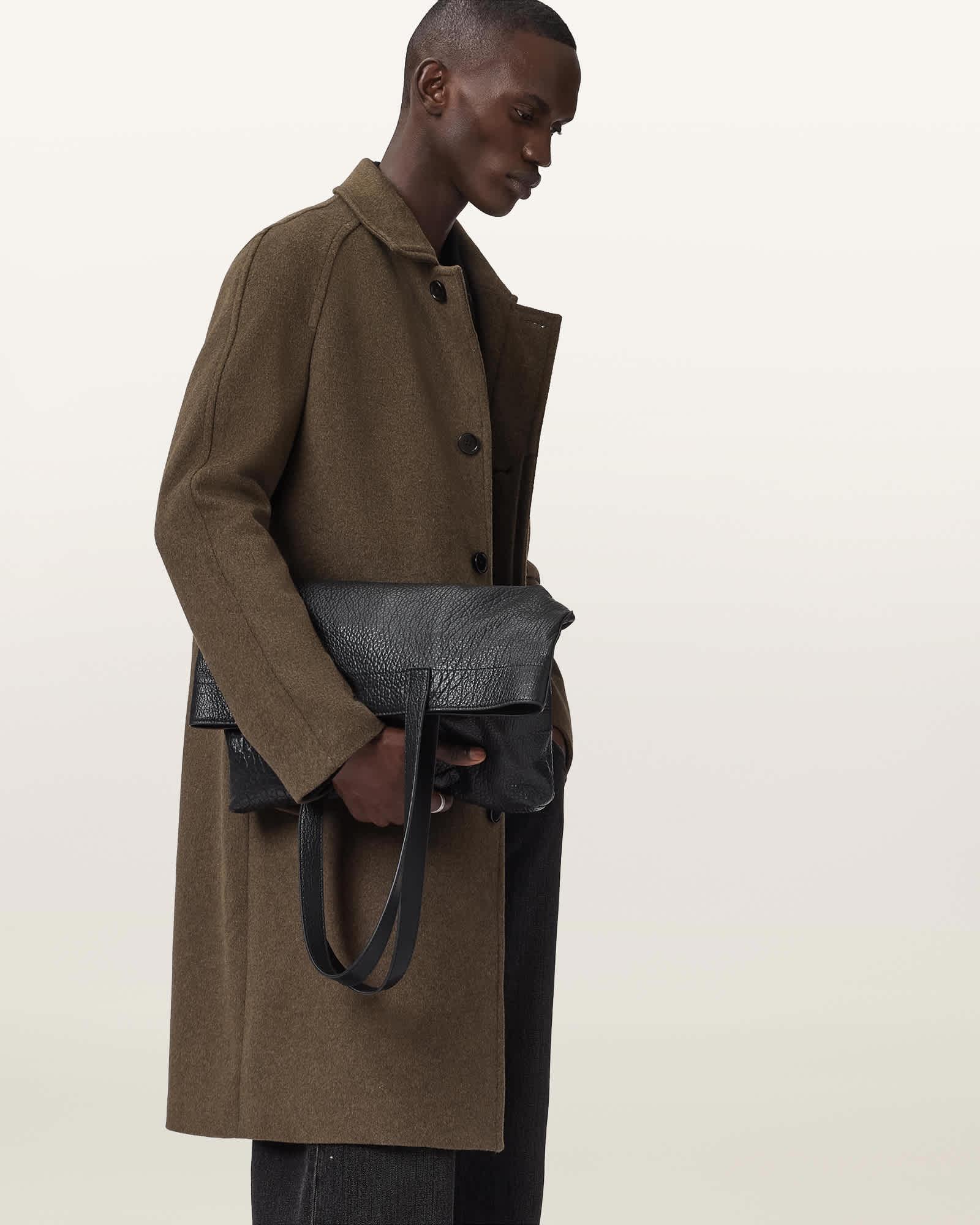 Trent Wool Coat LOG BROWN | ALLSAINTS US Product Image