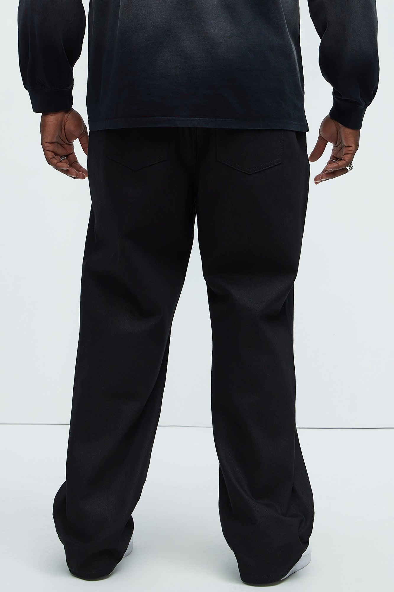 Collin Raw Denim Straight Jeans - Black Product Image