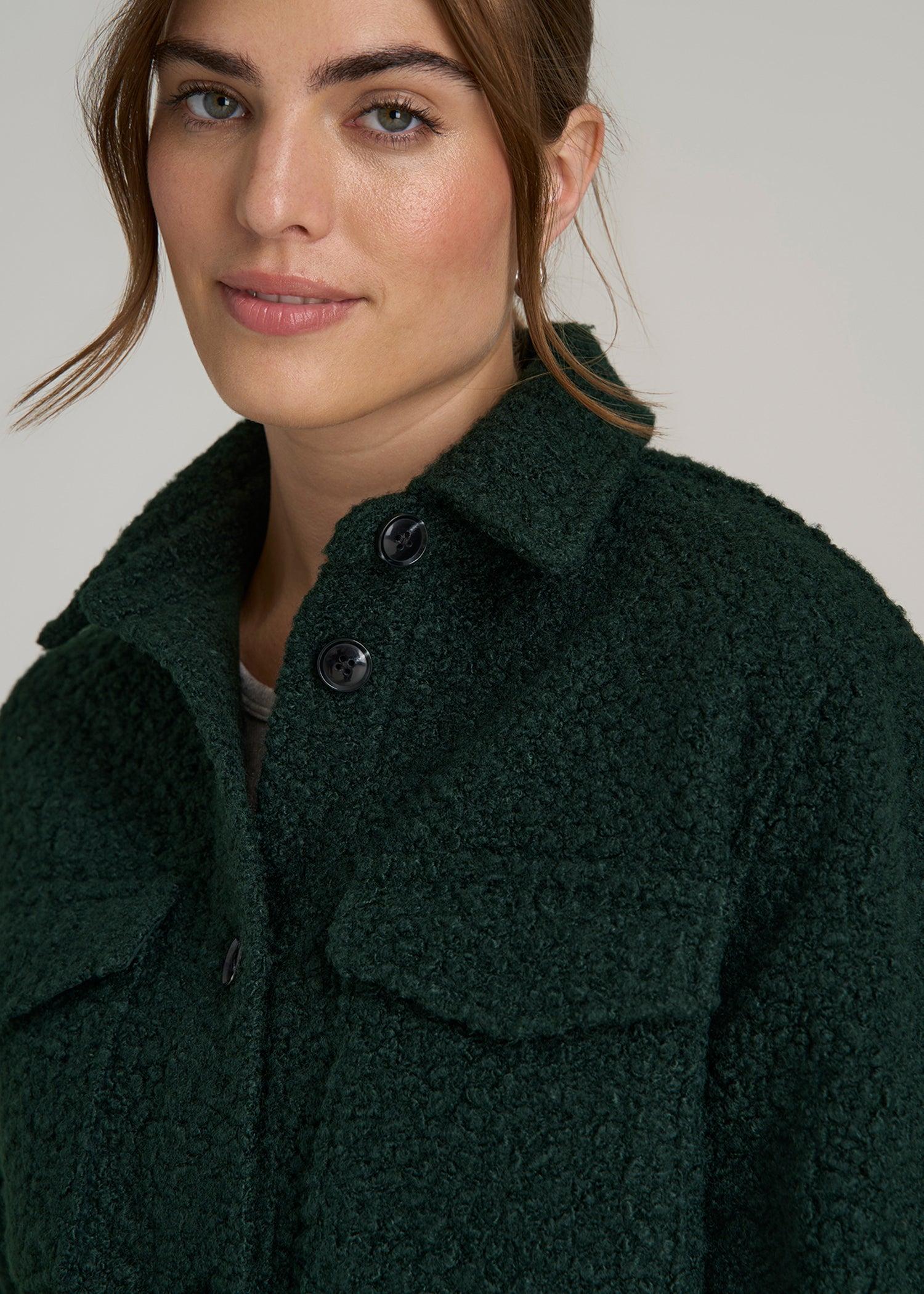 Relaxed Boucle Shacket for Tall Women in Pine Grove Female Product Image