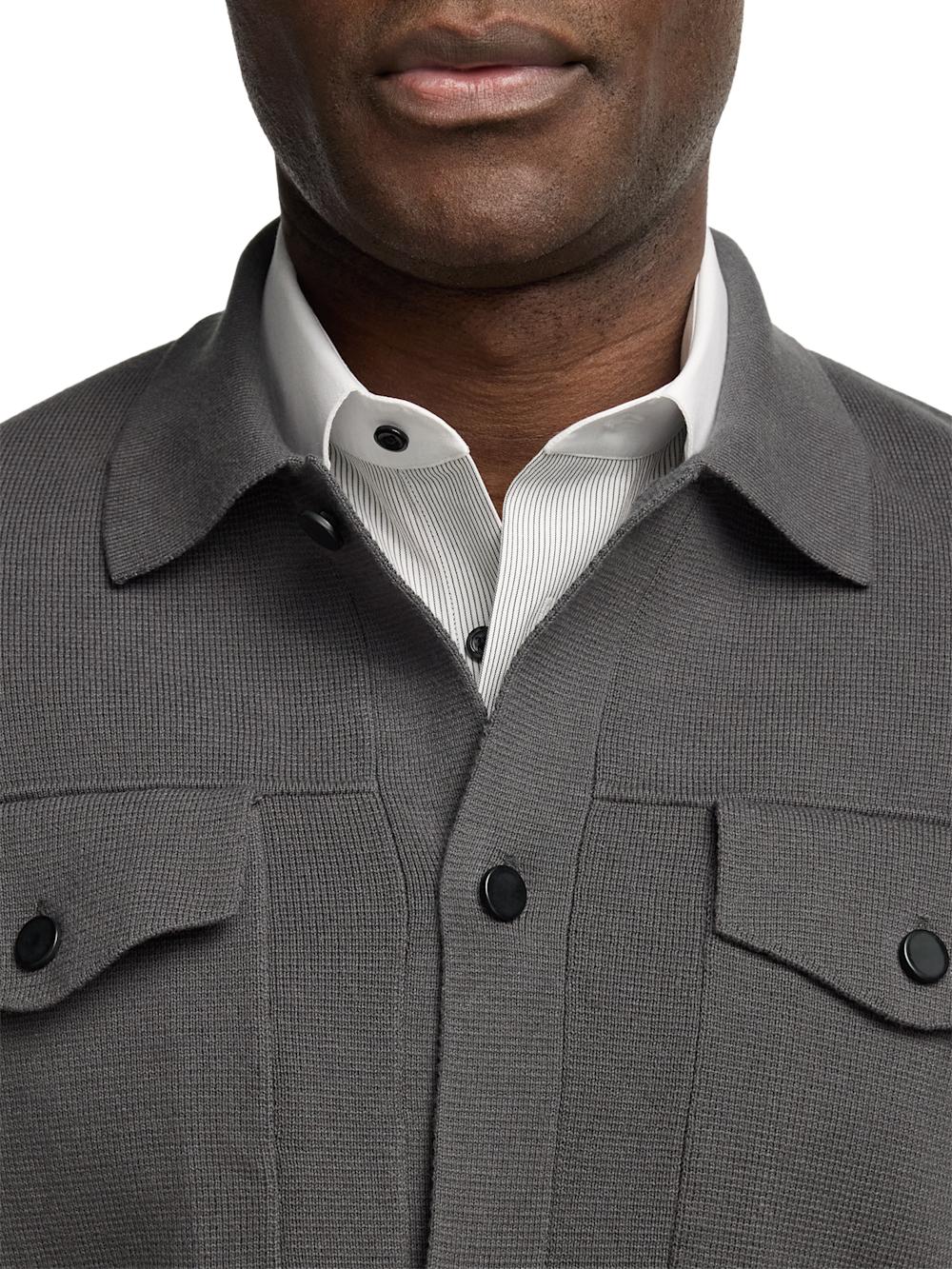 Cotton Patch Pocket Shacket - Dark Grey Product Image