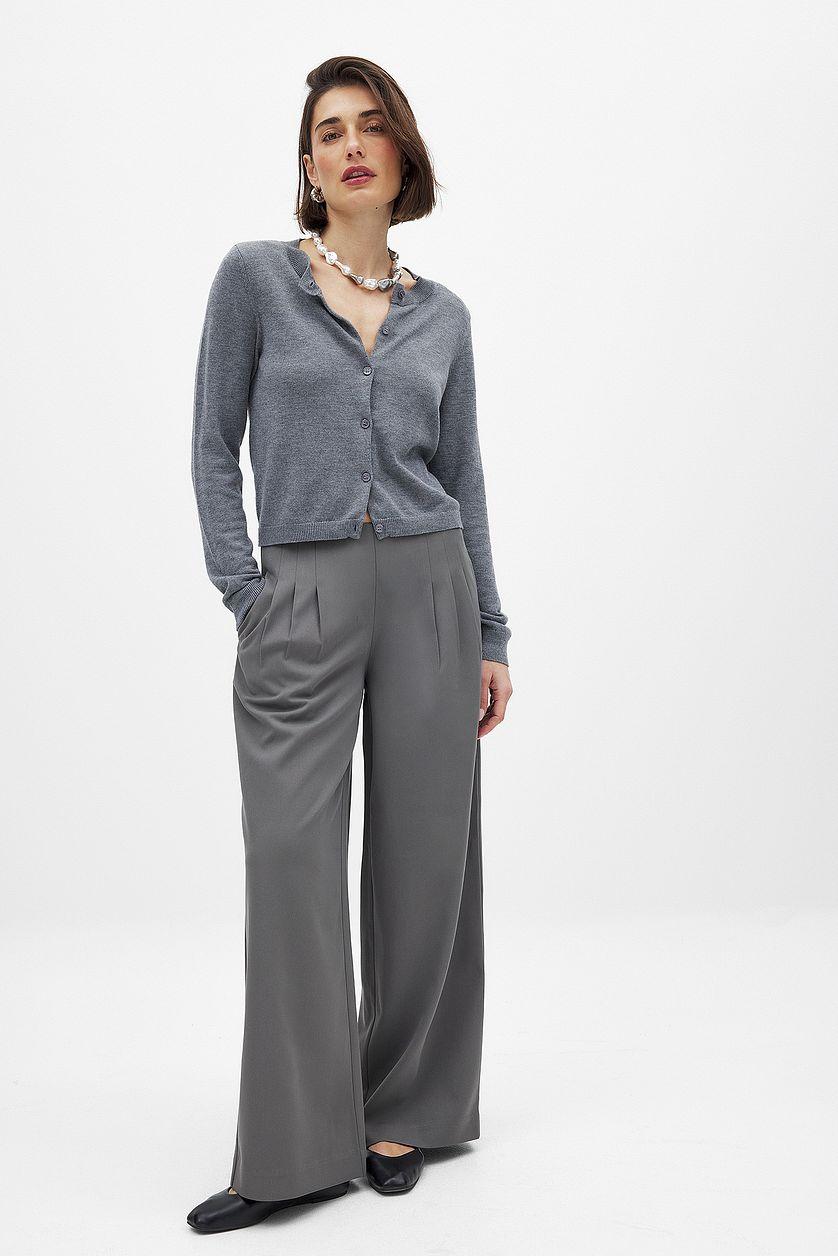 Wide Mid Waist Trousers Product Image