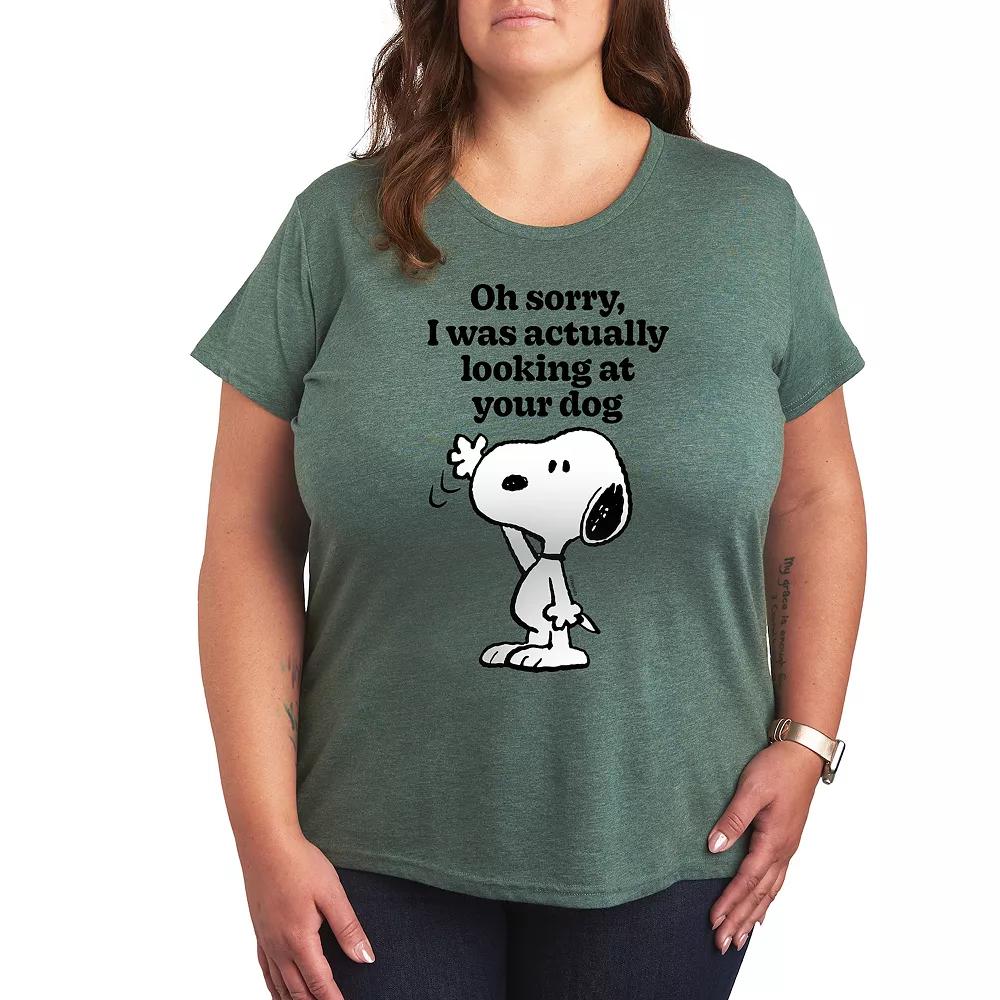 Plus Peanuts Snoopy Looking At Your Dog Graphic Tee, Women's,  Product Image
