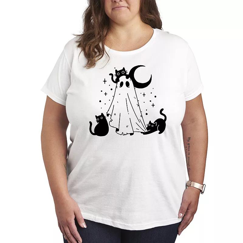 Women's Ghost and Cats Graphic Tee,  Product Image