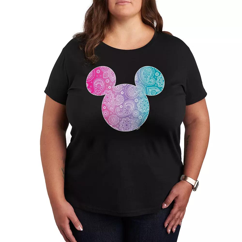 Disney's Mickey Mouse Plus Bandana Pattern Graphic Tee, Women's,  Product Image