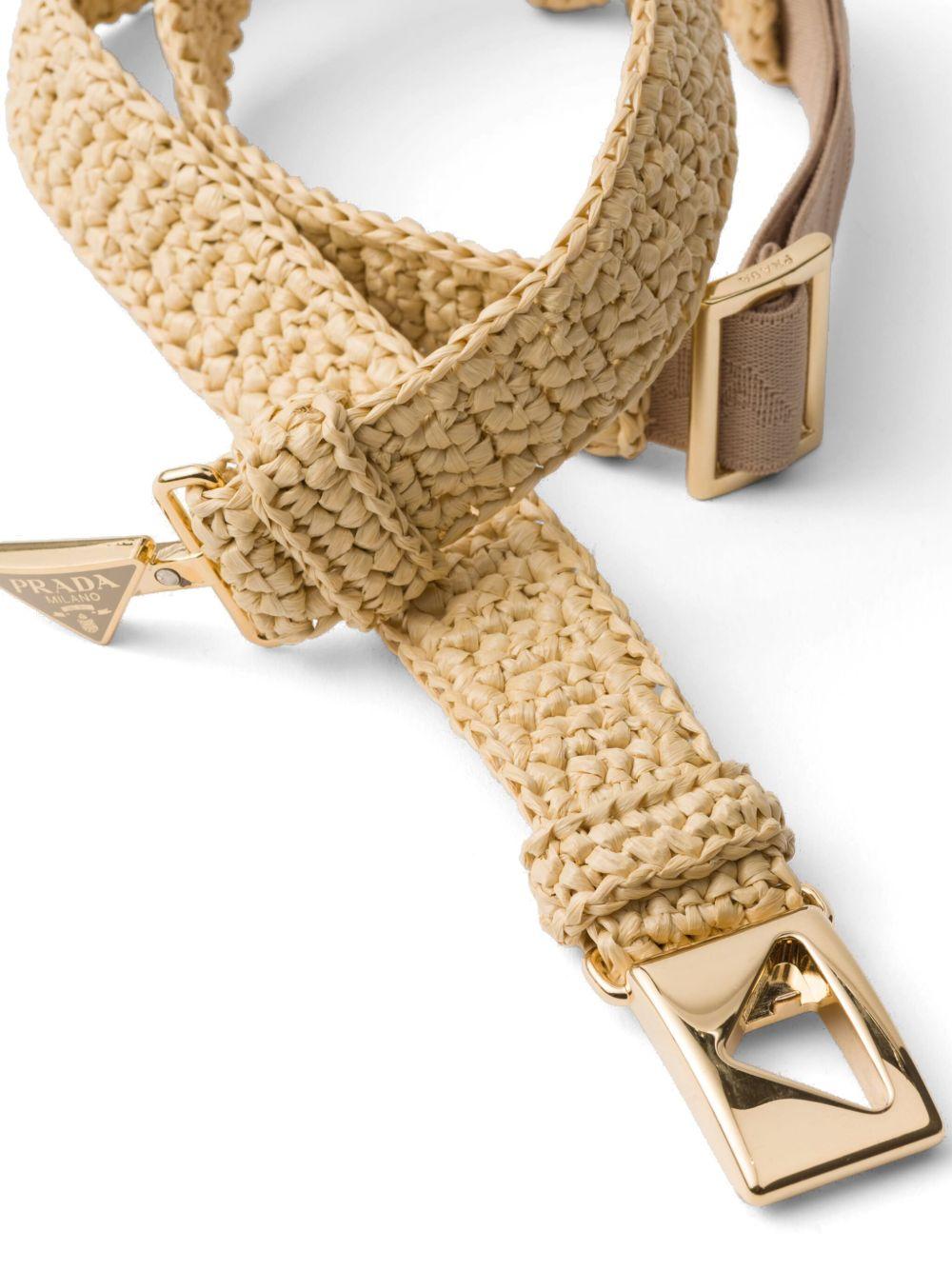 enamel-logo raffia belt Product Image