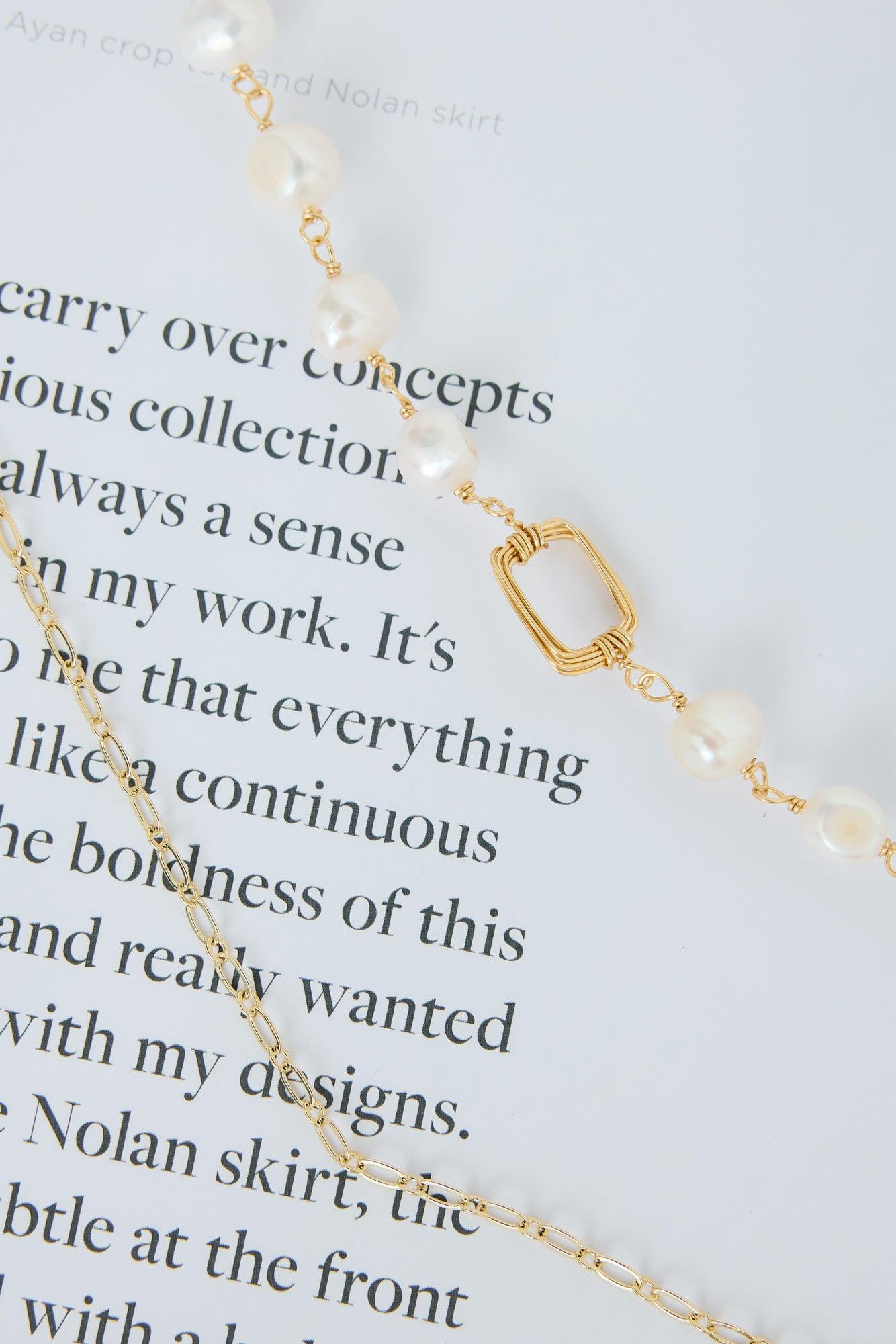 Washed Up Freshwater Pearl Necklace Gold Product Image