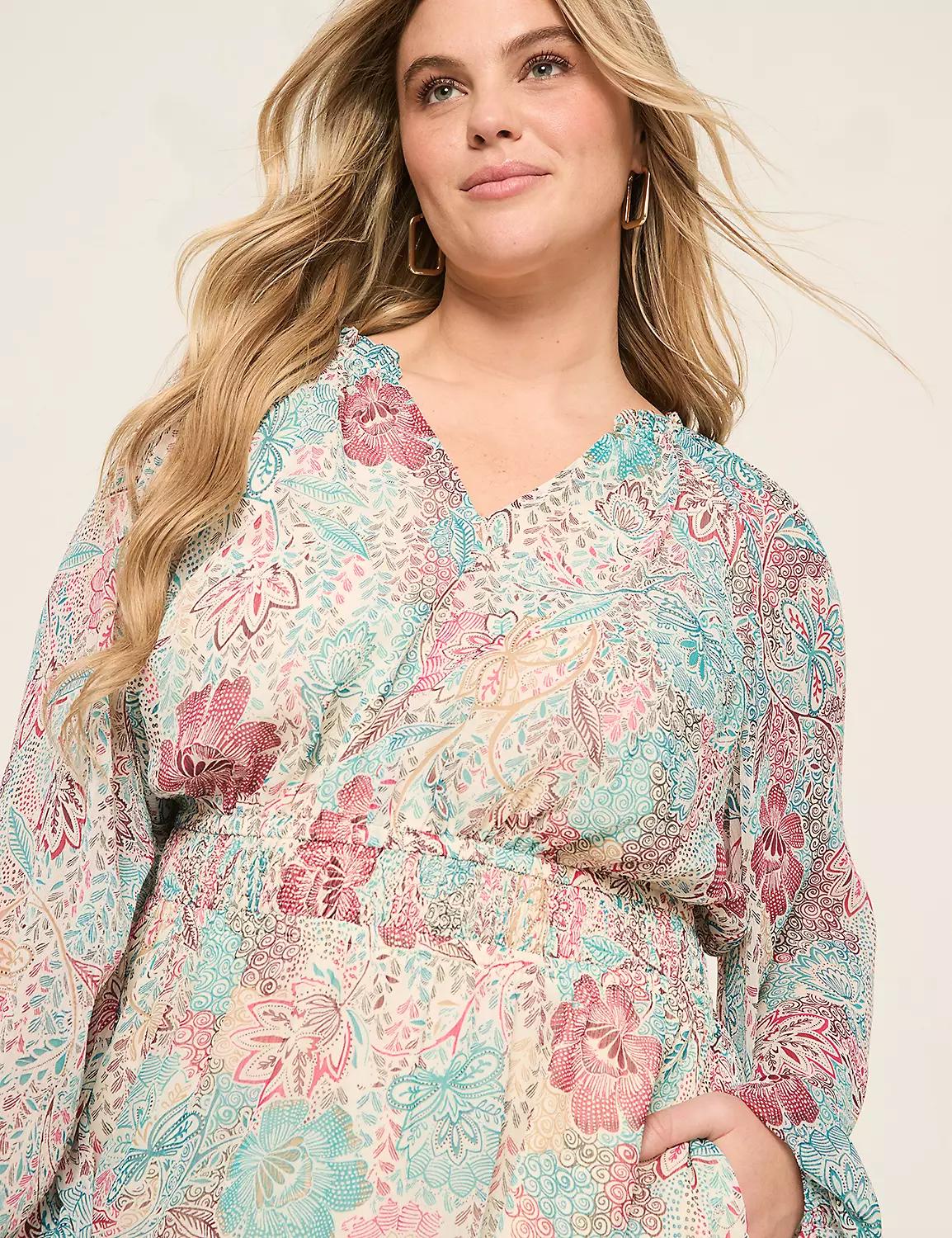 Ruffle-Detail Fit & Flare Midi Dress Product Image