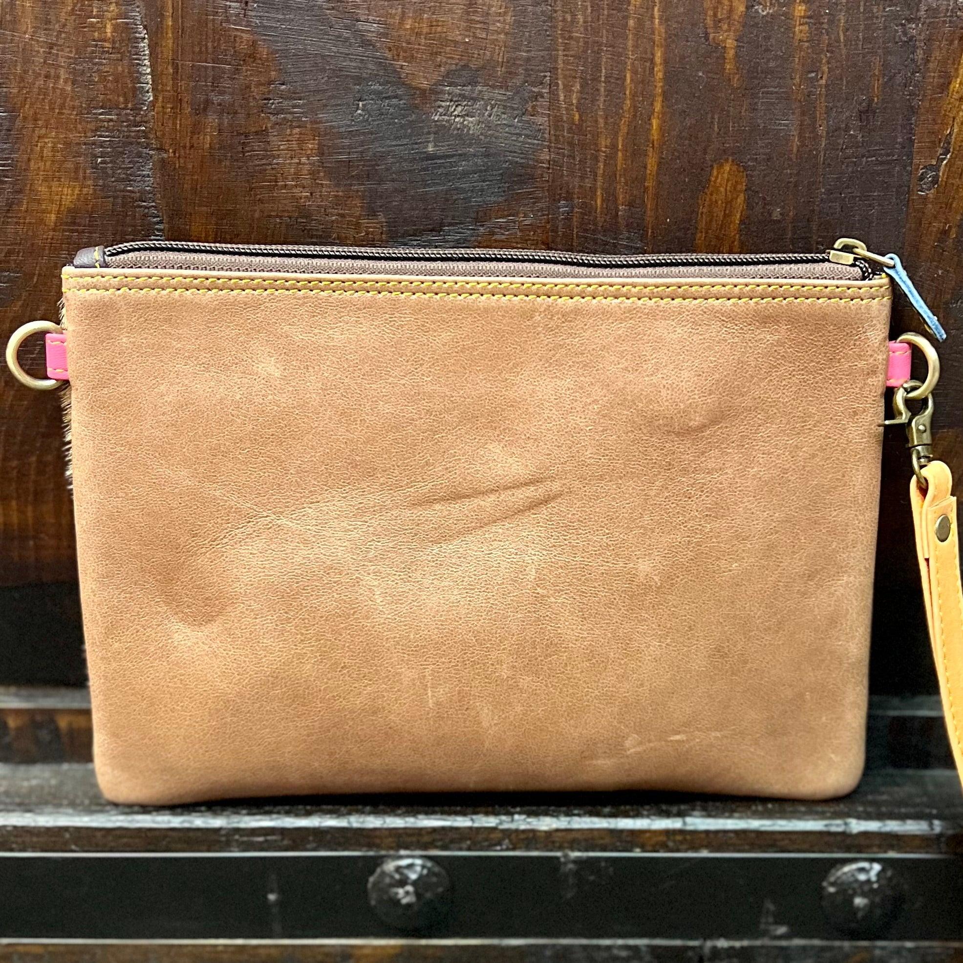 Evie Striped Leather Wristlet and Crossbody- 3 Colors Product Image