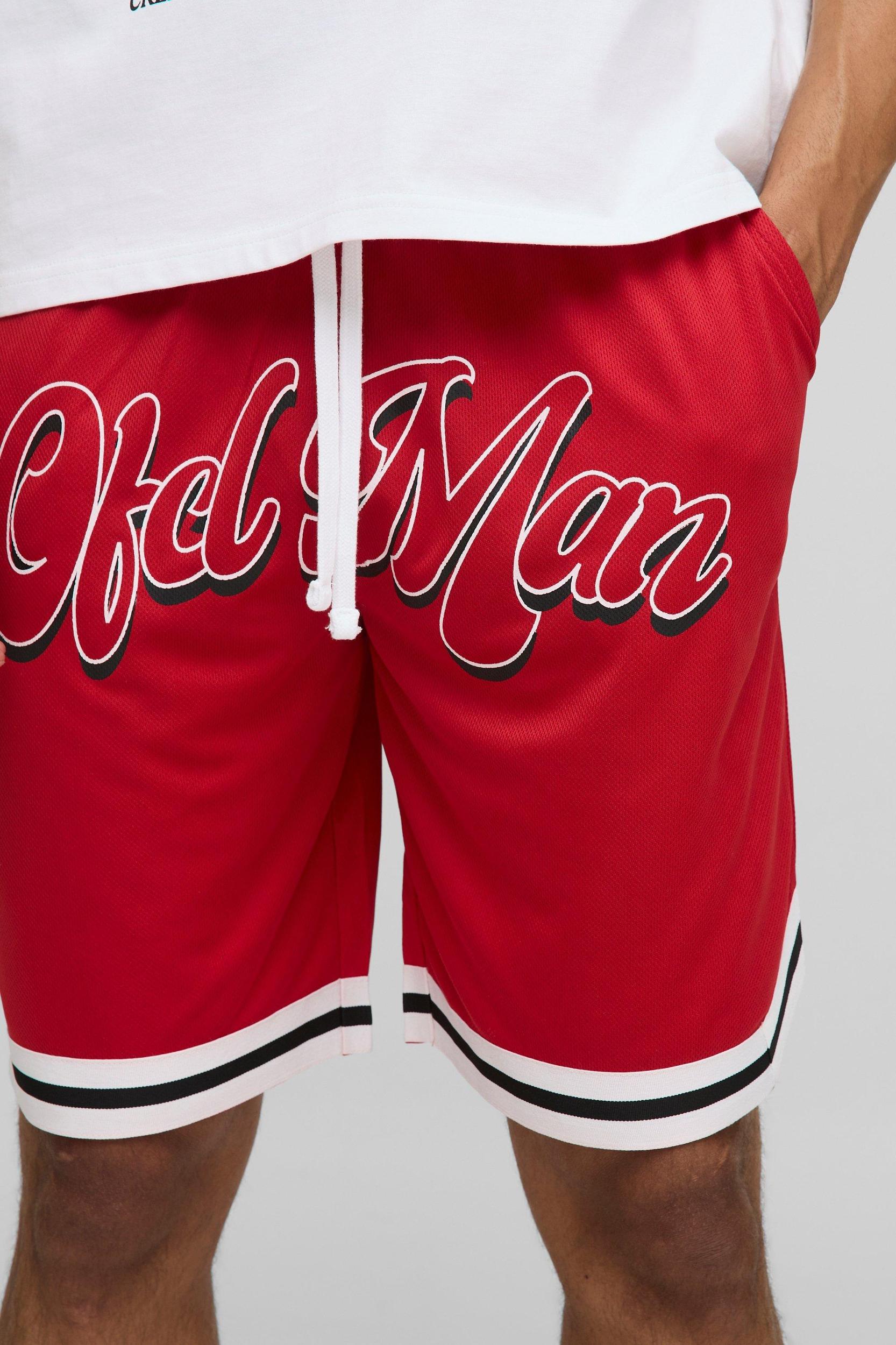 OFCL Man Mesh Basketball Shorts | boohooMAN USA Product Image