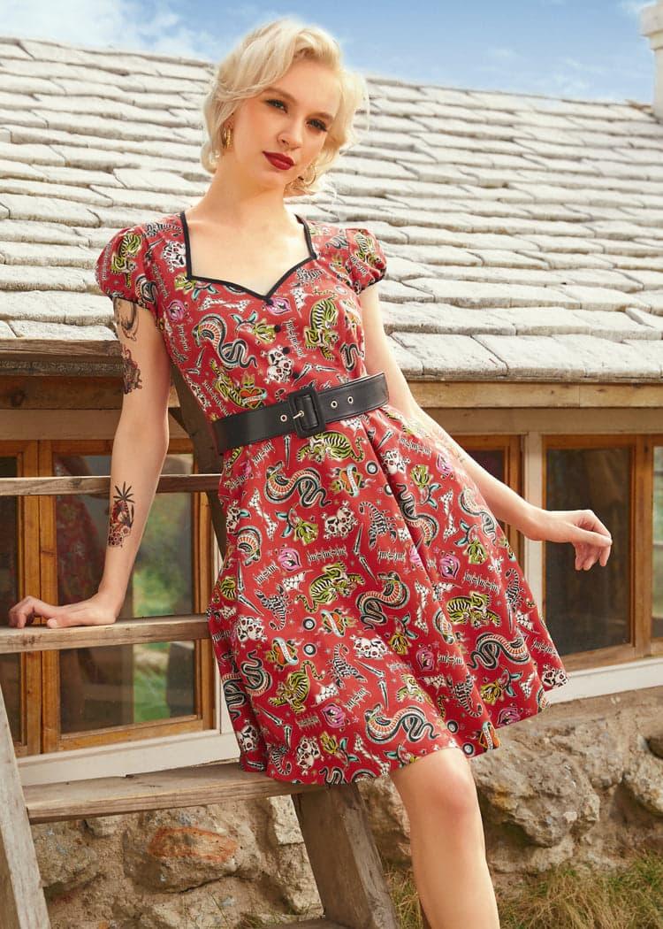 Drive In Delight Fit & Flare Dress Product Image