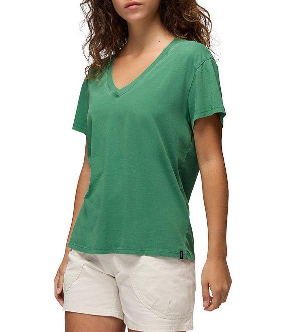 prAna Everyday Organic Cotton Jersey Vintage Wash V-Neck Short Sleeve Tee Product Image