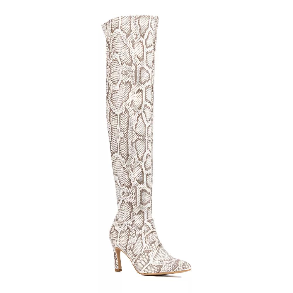 New York & Company Xena Womens Over-The-Knee Boots Ivory Product Image