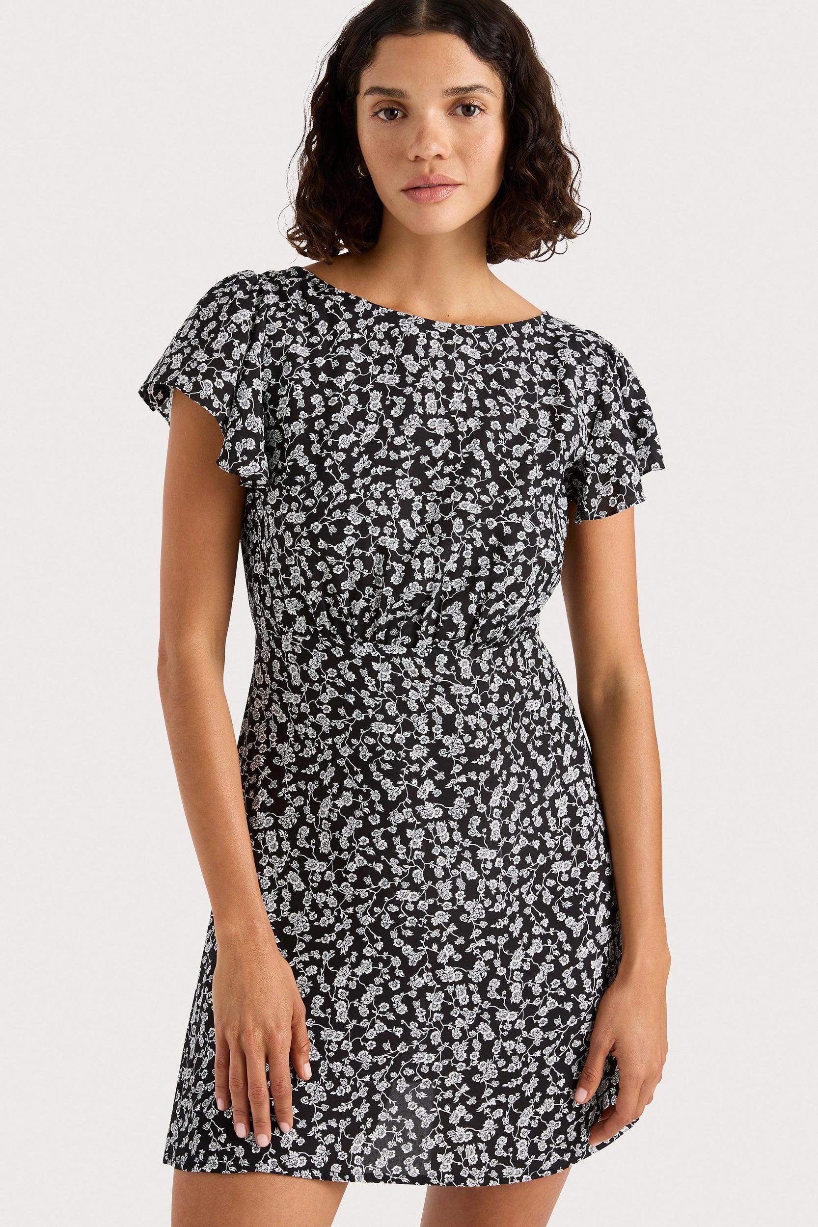 Valras Mini Dress Amaryllis Floral Black - Final Sale Product Image