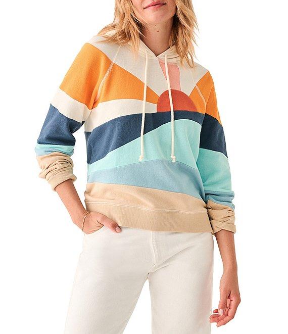 Faherty Soleil Abstract Sun Print Long Sleeve Pullover Hoodie Product Image