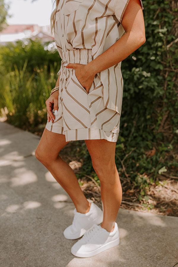 Resort Ready High Waist Stripe Shorts Product Image