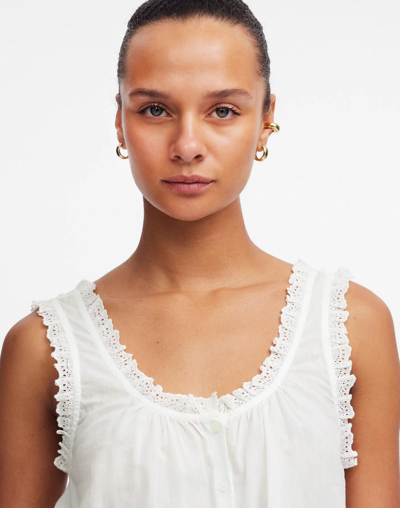 Embroidered Scalloped Tank Product Image