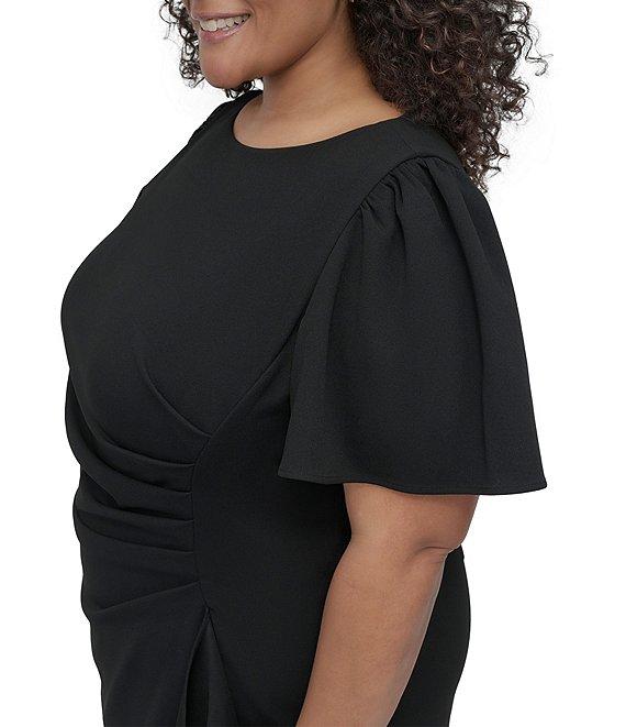 DKNY by Donna Karan Plus Size Short Sleeve Scuba Crepe Sheath Dress Product Image