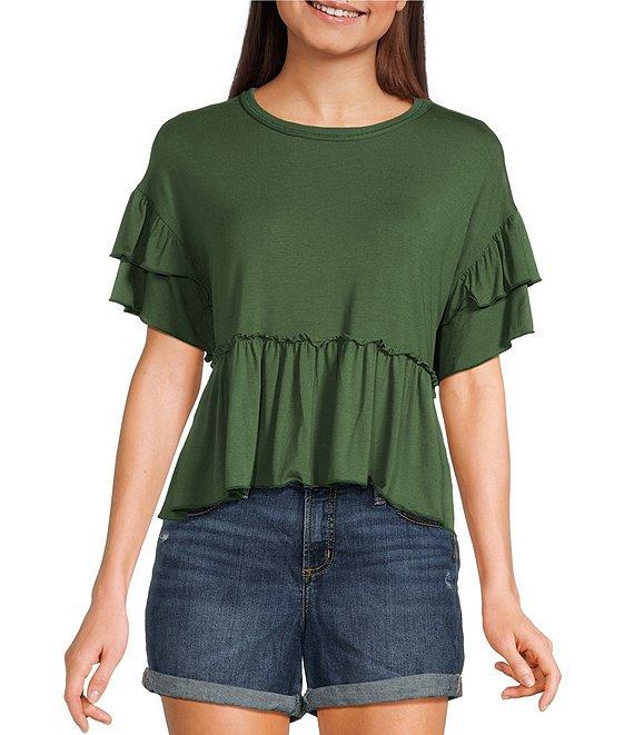 Originality Short Sleeve Peplum Top Product Image