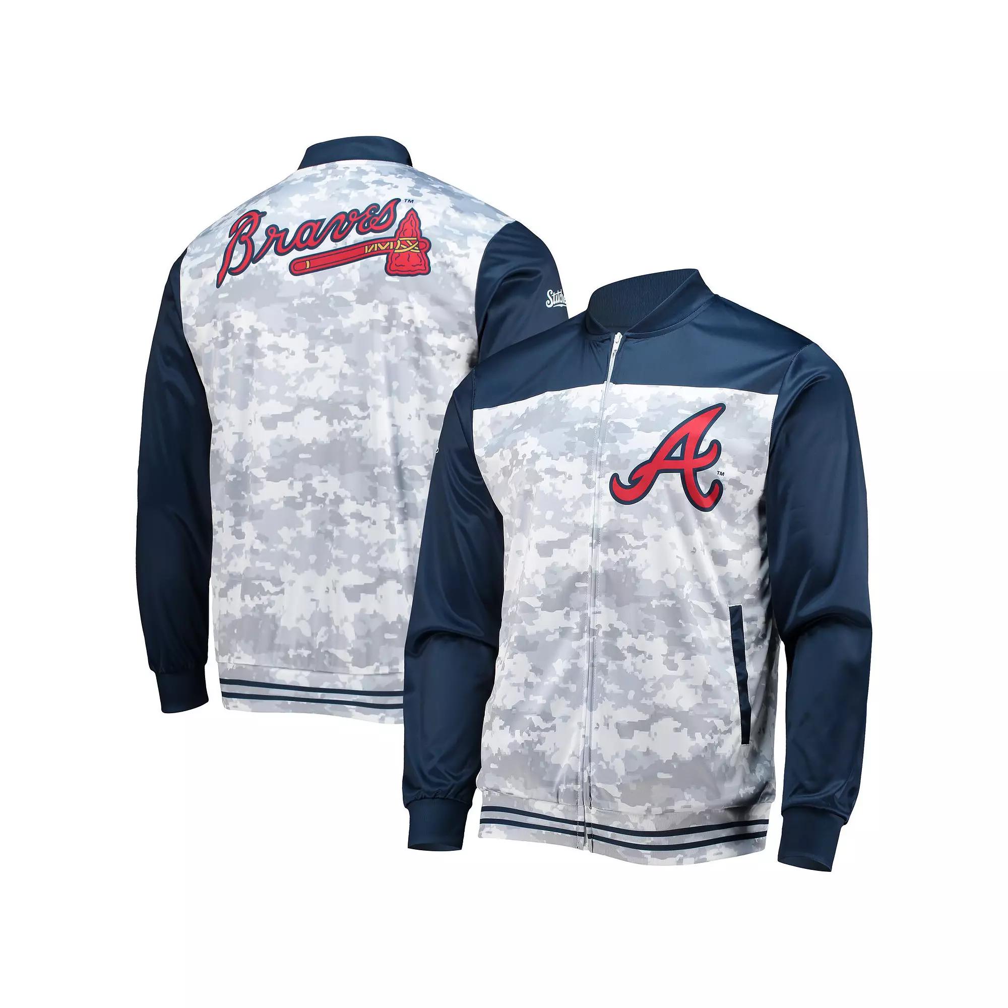 Men's Stitches Navy Atlanta Braves Camo Full-Zip Jacket, Size: XL, Blue Product Image
