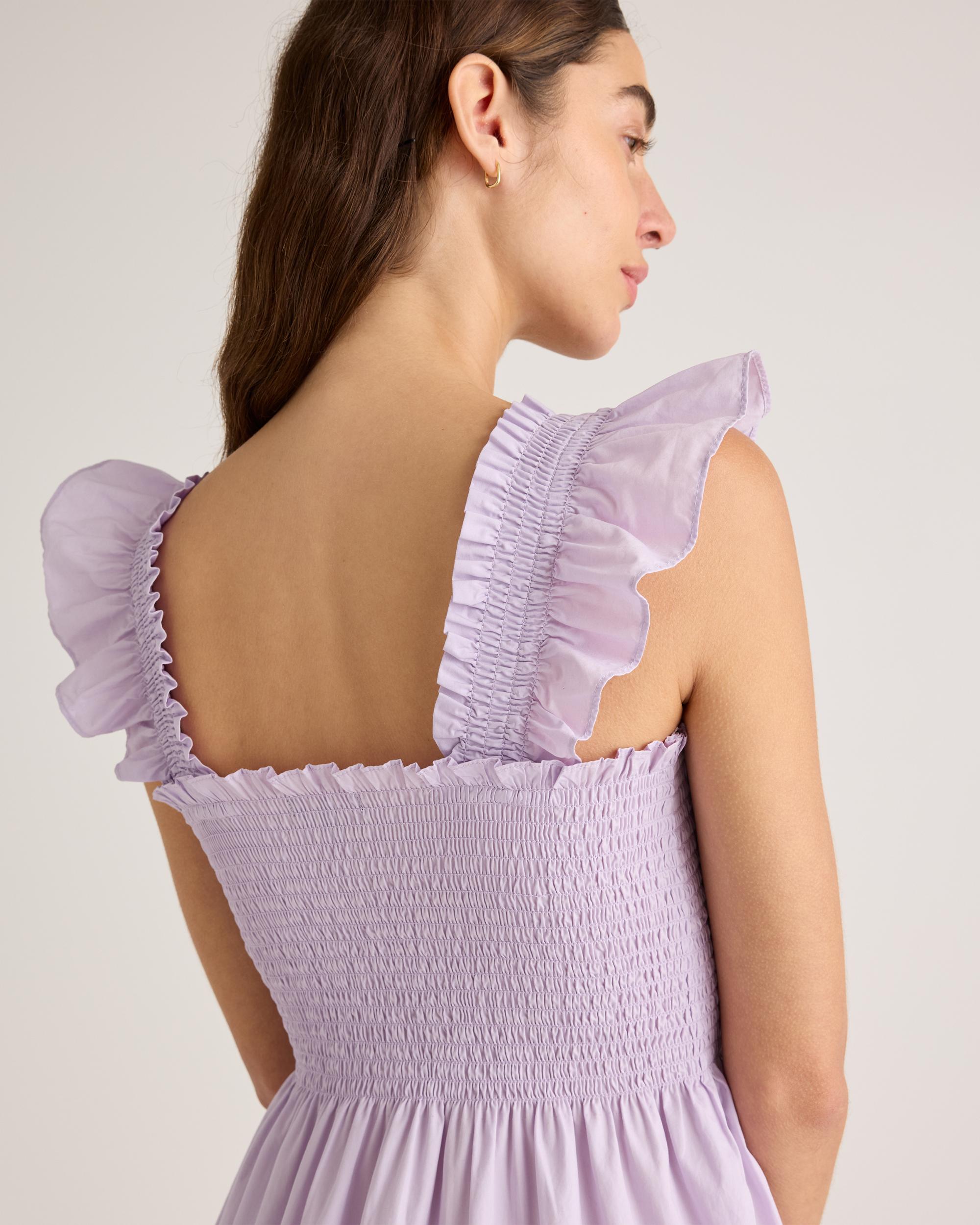 Quince | Women's Poplin Smocked Midi Dress Organic Cotton Product Image