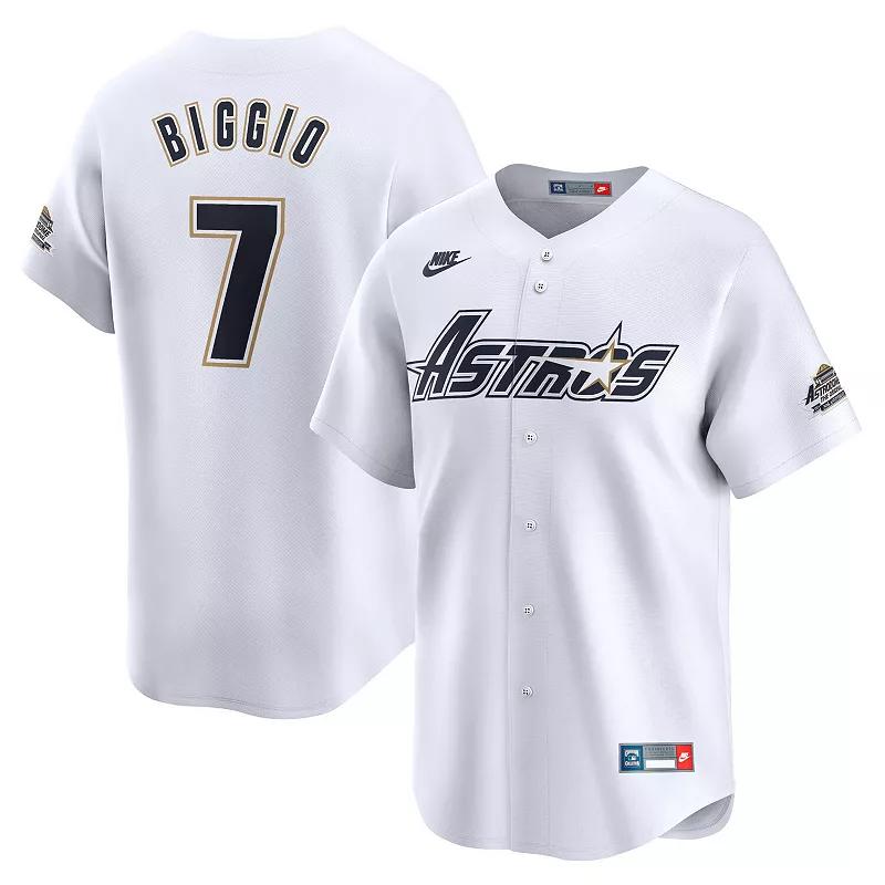 Men's Nike Craig Biggio White Houston Astros Throwback Cooperstown Collection Limited Jersey,  Product Image
