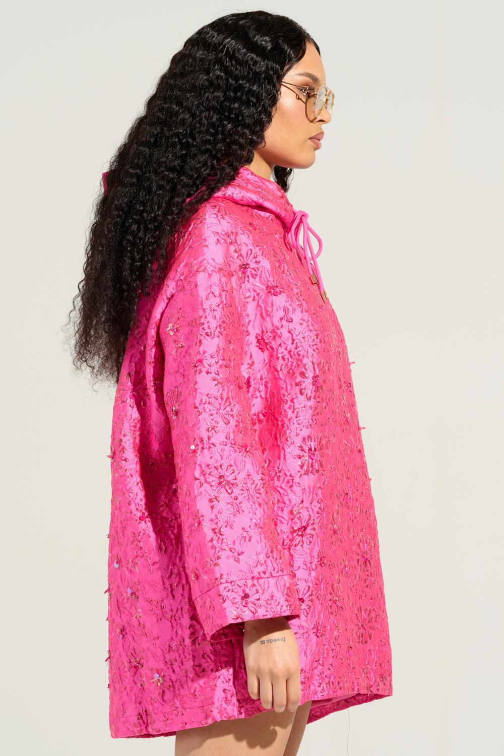 WOKE UP LIKE THIS BROCADE SWEATSHIRT DRESS Product Image