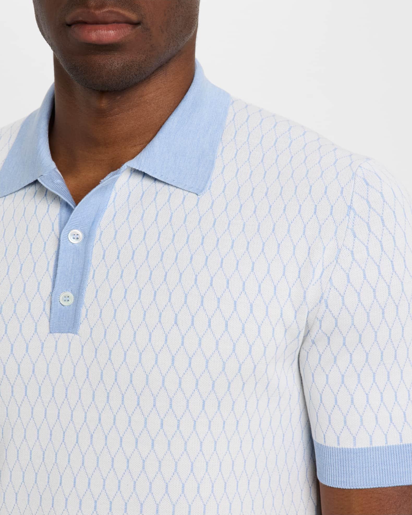Men's Honeycomb Short-Sleeve Polo Sweater Product Image