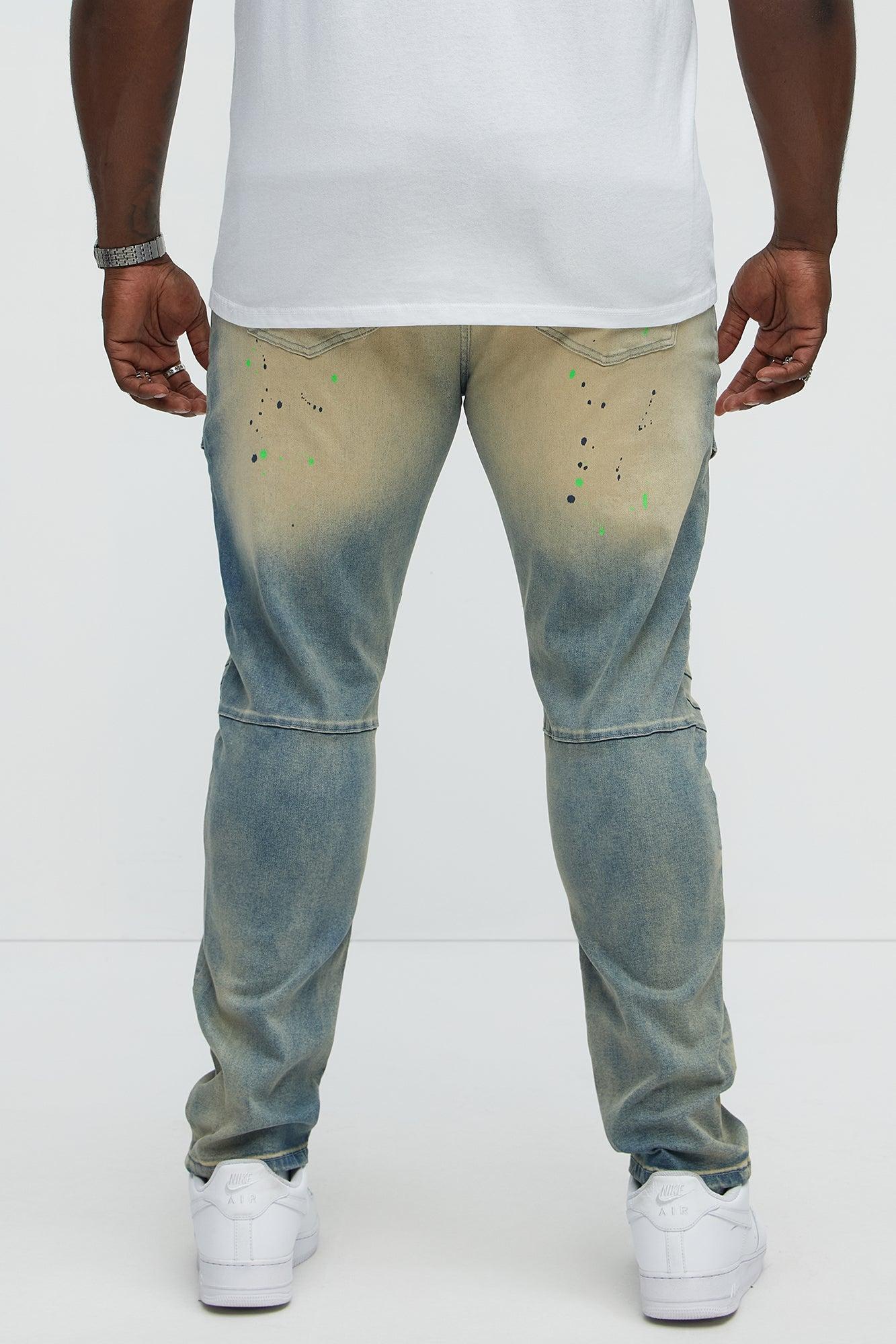 Made It Paint Splatter Skinny Jeans - Light Blue Wash Product Image