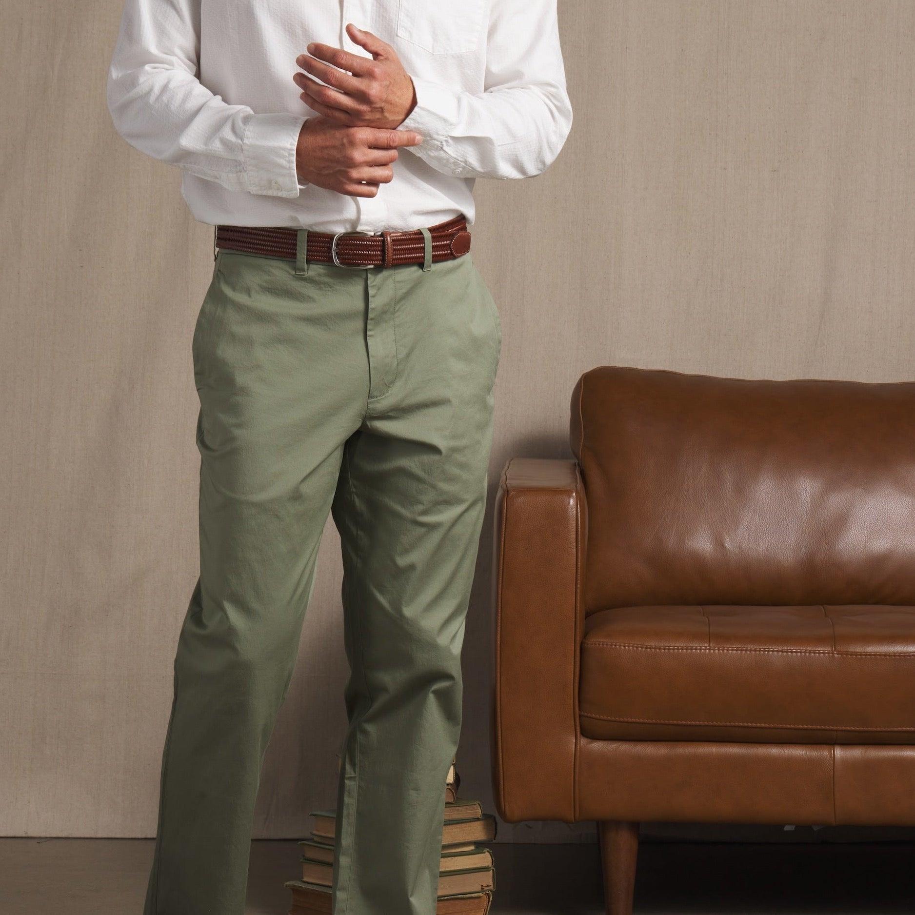 Thompson Flex Stretch Chino (Relaxed Fit) - Olivine Product Image