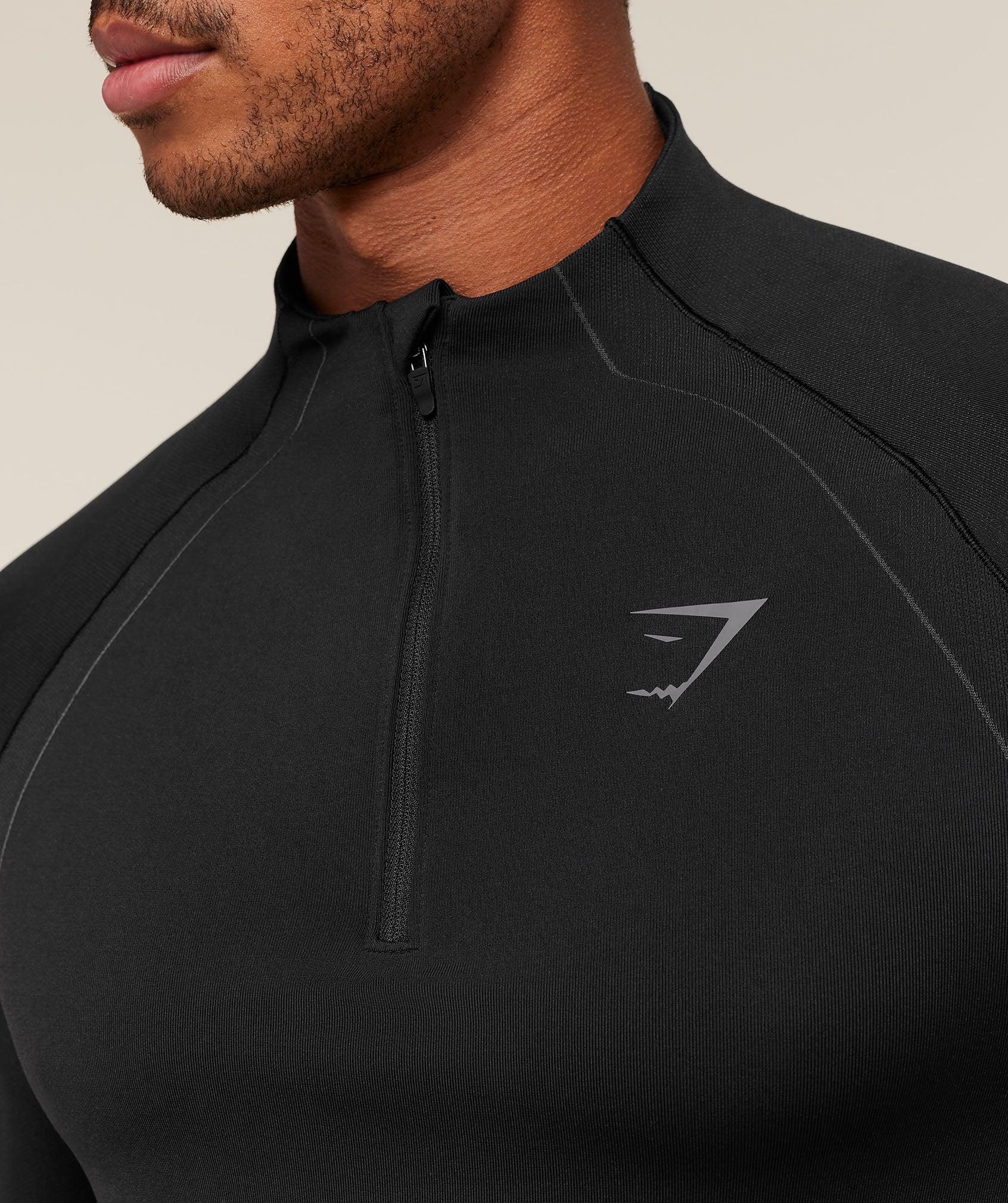 Gymshark Apex Seamless 1/4 Zip - Black/Dark Grey Male Product Image