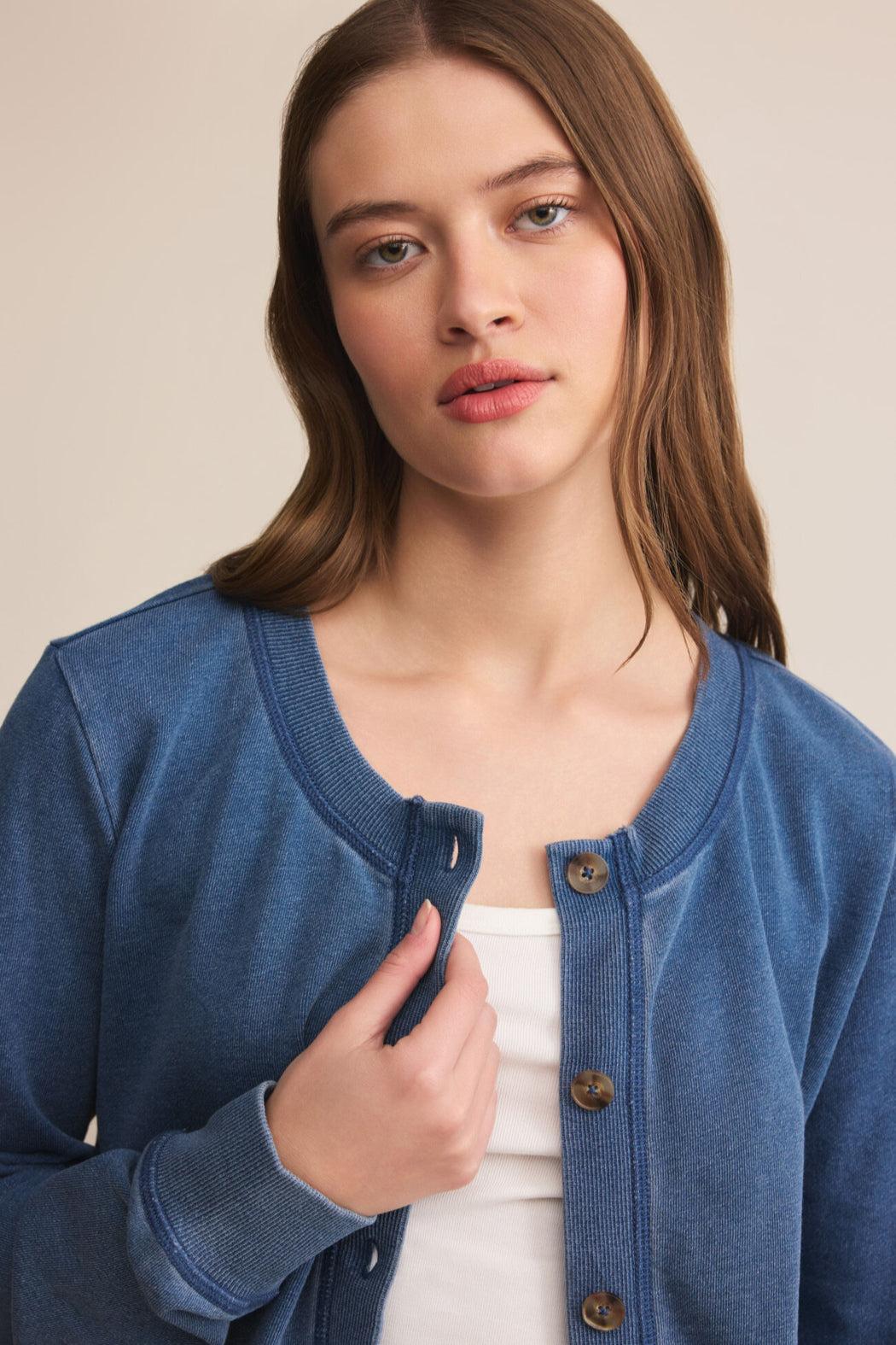 Daily Knit Denim Cardigan Product Image