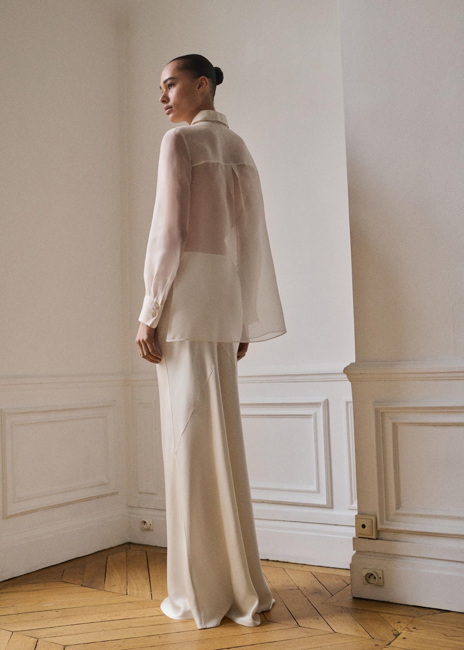 Satin maxi-skirt - Women | MANGO USA Product Image