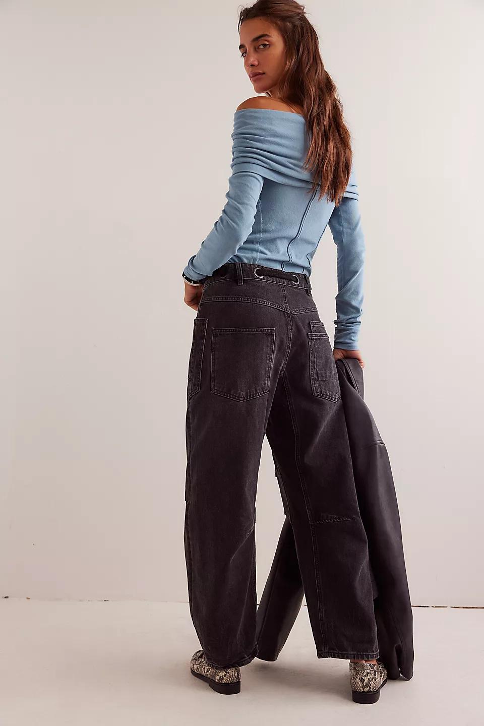 Free People Moxie Pull-On Barrel Jeans Product Image