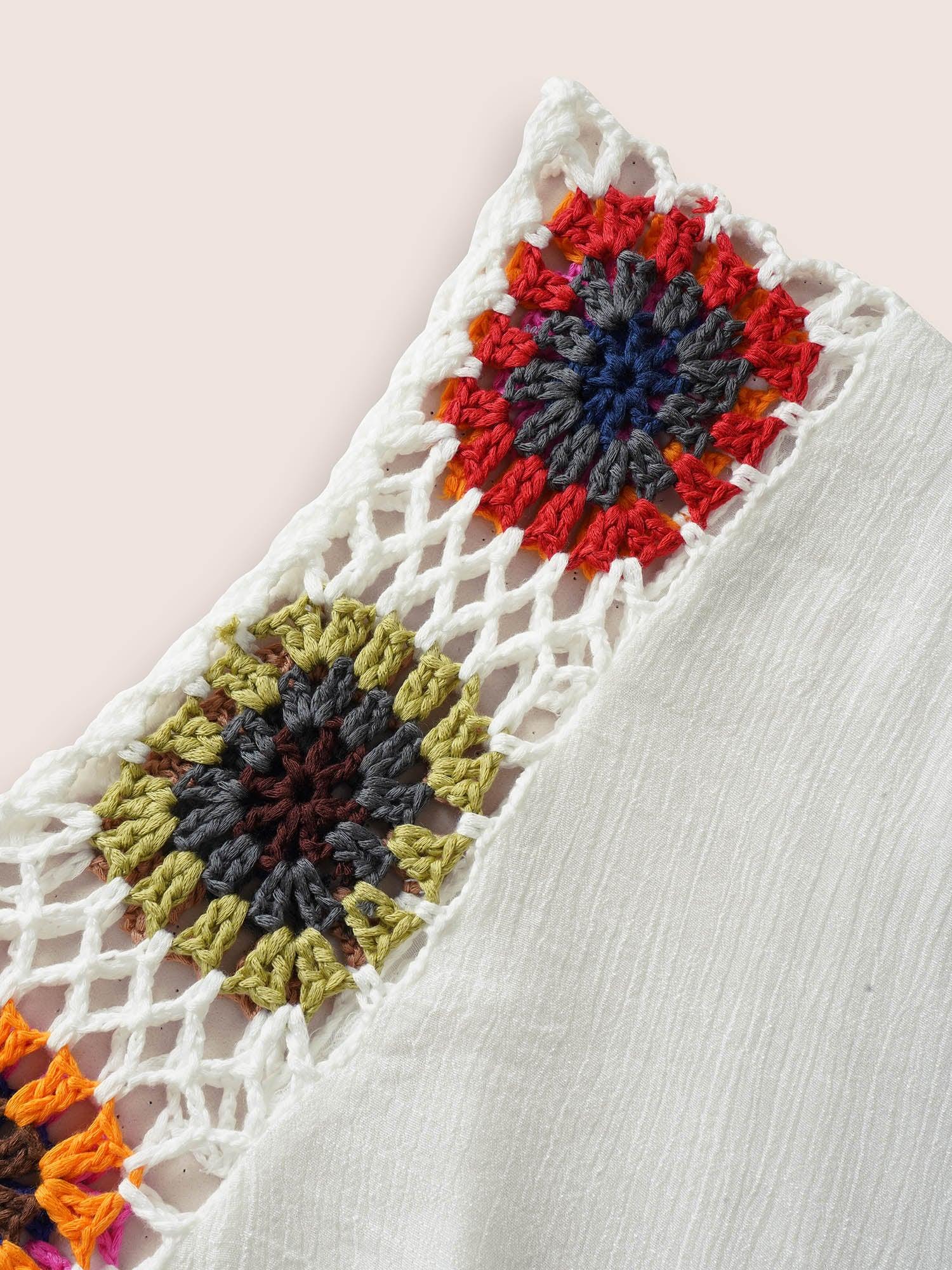 Colored Crochet Slit Hem Swim Cover Up Female Product Image