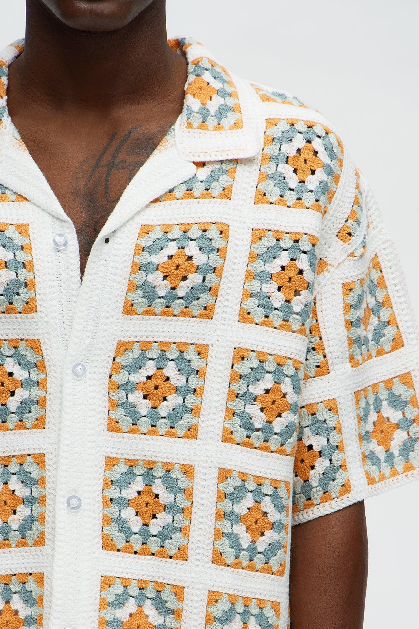 Nolan Textured Shirt - White/combo Male Product Image