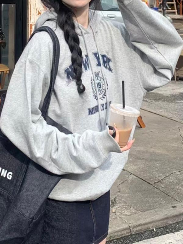 Street Letter Print Oversized Hoodie Product Image