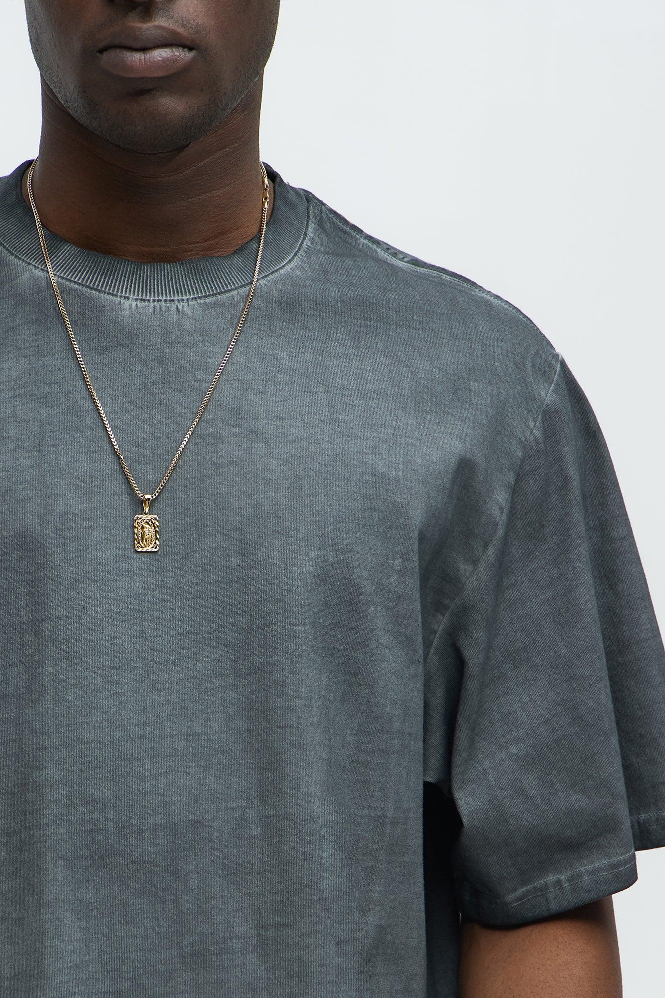 Tinted Wash Boxy Cropped Heavyweight Short Sleeve Tee - Grey Product Image