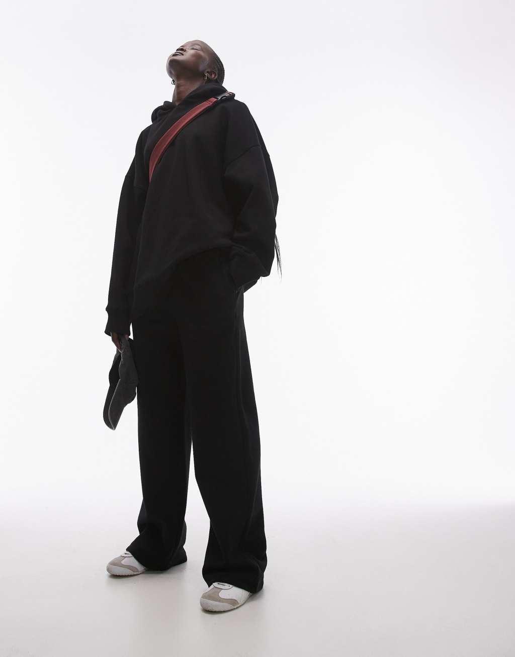 Topshop premium oversized hoodie in black - part of a set Product Image