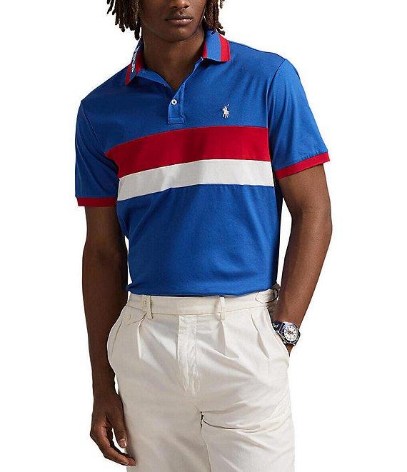 Polo Ralph Lauren Classic Fit Striped Soft Cotton Short Sleeve RL Racing Polo Shirt Product Image