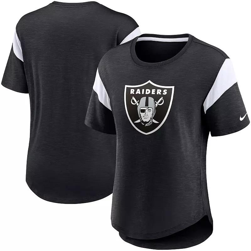 Women's Nike Heather Black Las Vegas Raiders Primary Logo Fashion Top,  Product Image
