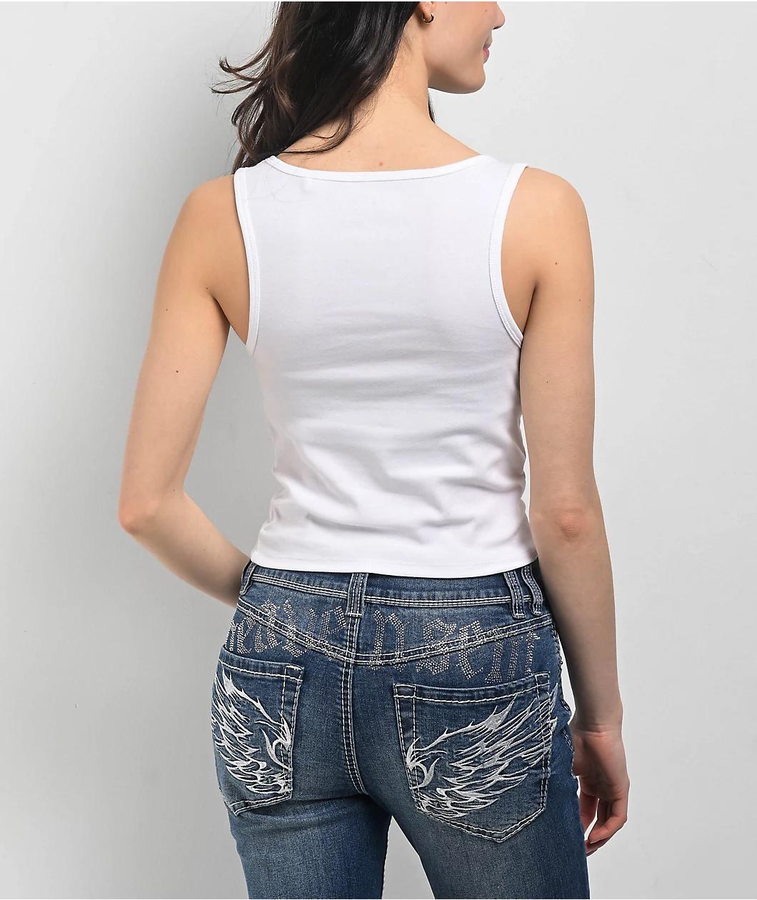 Juicy Couture Butterfly White Crop Tank Top Product Image