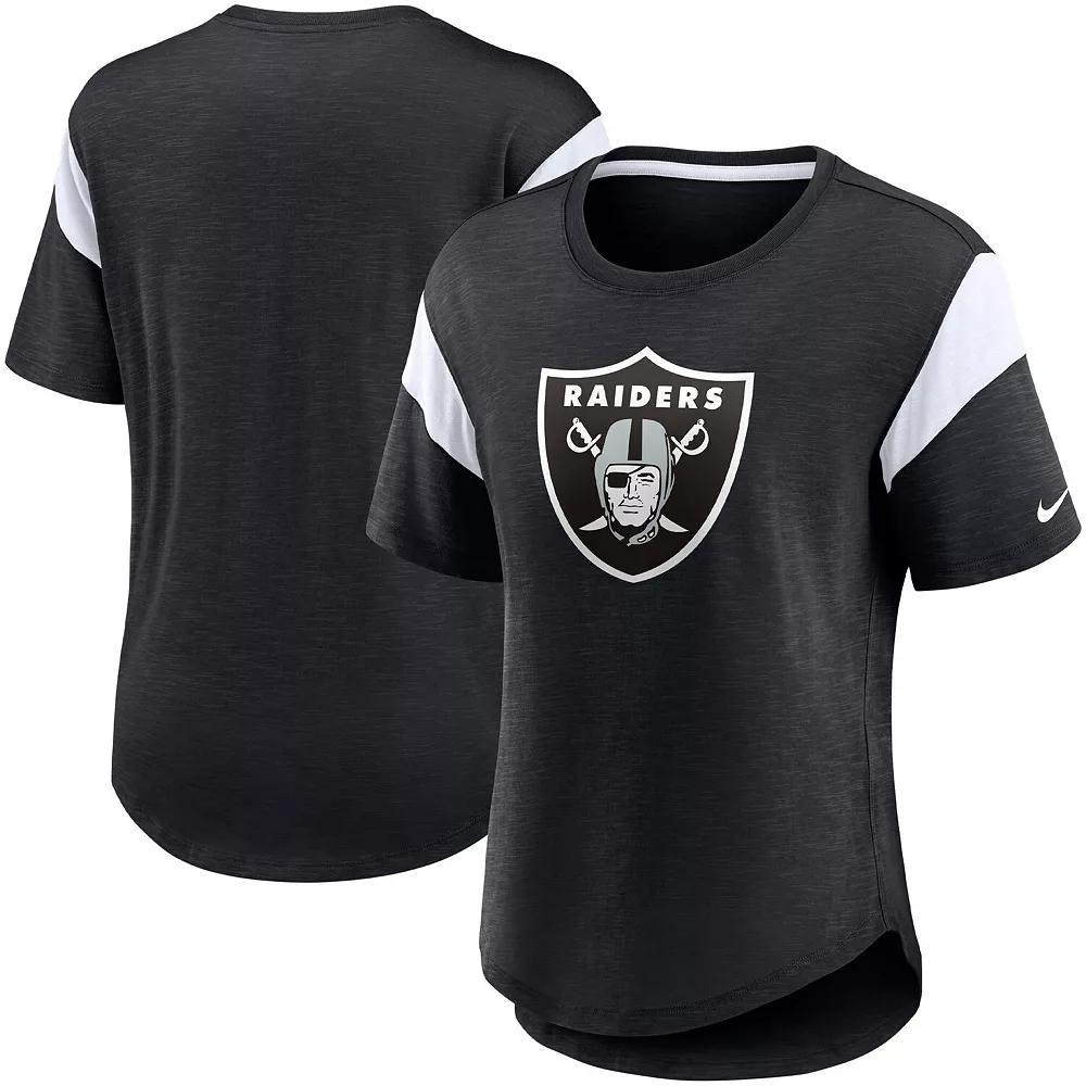 Women's Nike Heather Black Las Vegas Raiders Primary Logo Fashion Top,  Product Image