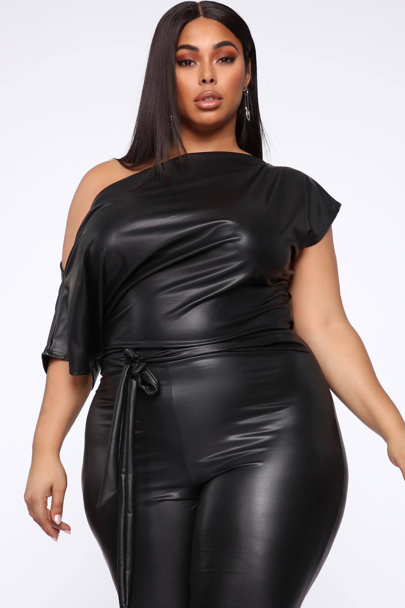 Want You Back PU Jumpsuit - Black Product Image